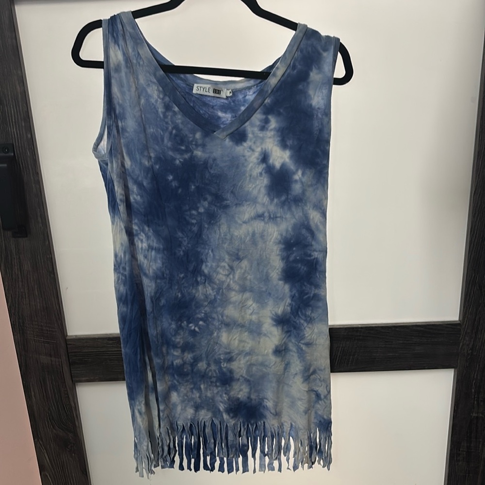 Fun mini tee fringe dress
